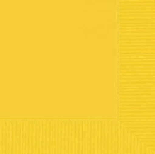 Amscan Party Supplies Lunch Napkins 2 Ply 33cm X 33cm Yellow 20 Pack