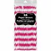 Amscan Party Supplies Paper Straws Red 24 Pack