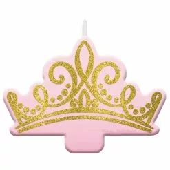 Disney Princess Once Upon A Time Glittered Crown Birthday Candle