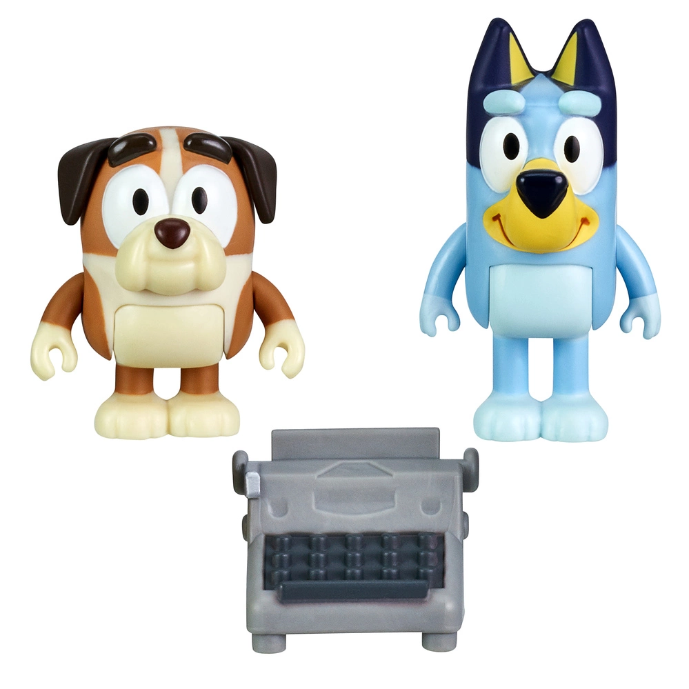 Bluey School Friends Bluey & Winton With Typewriter Figurines 2 Pack - Image 2
